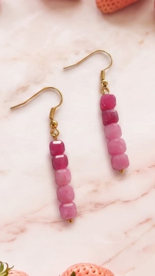 Pink Tourmaline Ombre Drop Earrings – The Pink Lemonade Collection