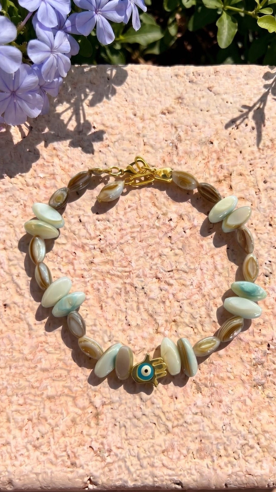 Smoky Mother of Pearl & Turquoise Bracelet