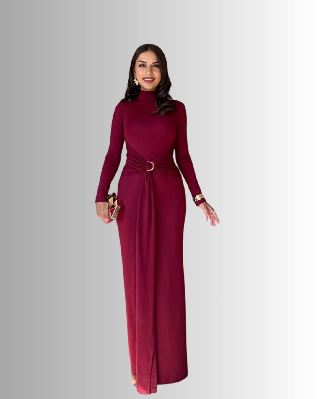 Glam Crimson Grace Maxi Dress