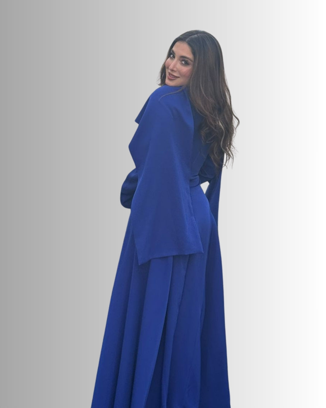 Glam Regal Cape Maxi Dress