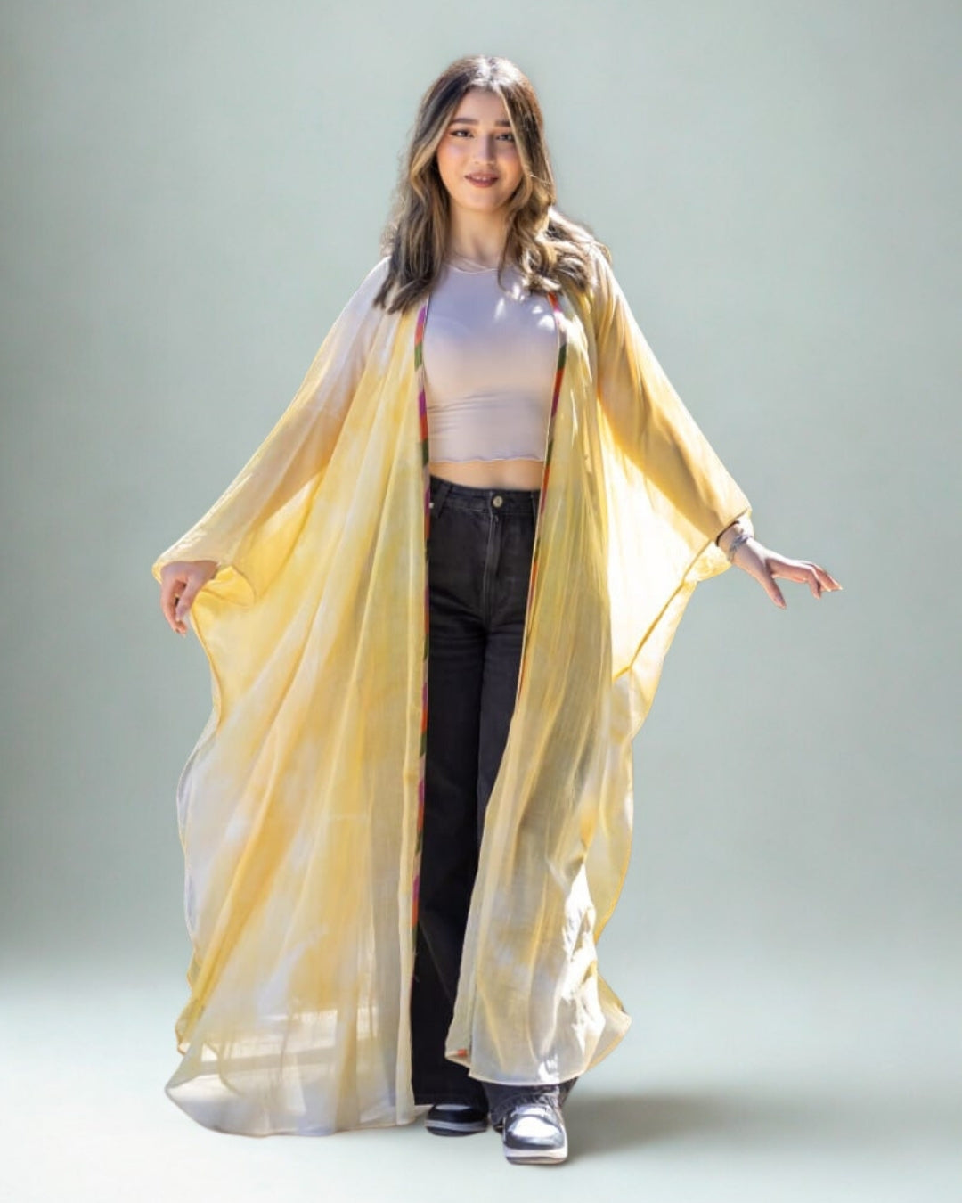 The Satin Abstract Flow Abaya