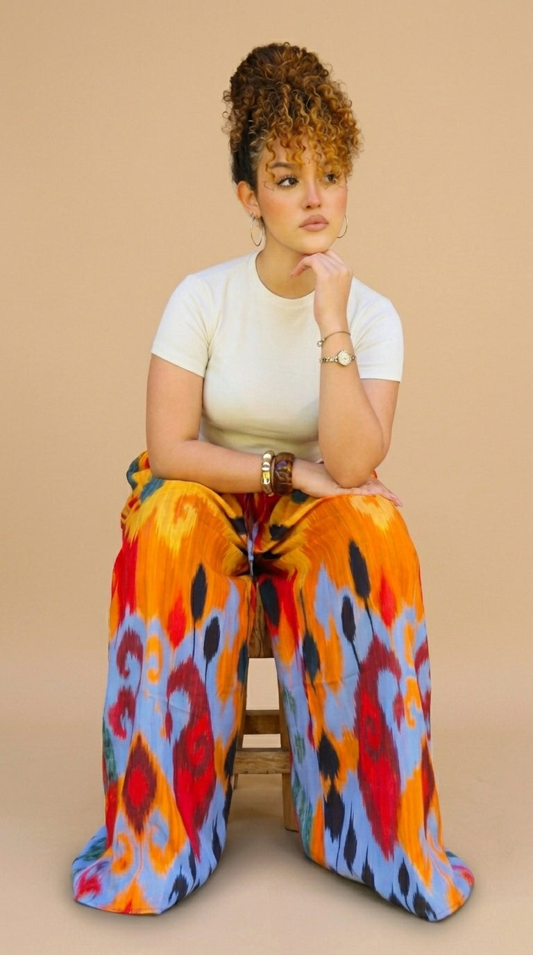 Colorful Wide-Leg Pants