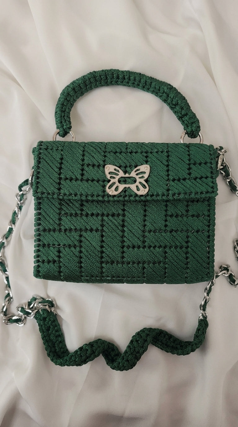 Handcrafted Green Elegant Handbag