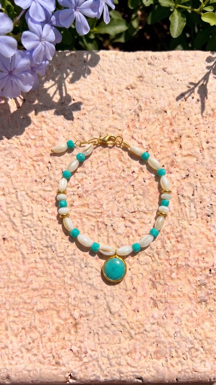 Mother of Pearl & Turquoise Charm Bracelet