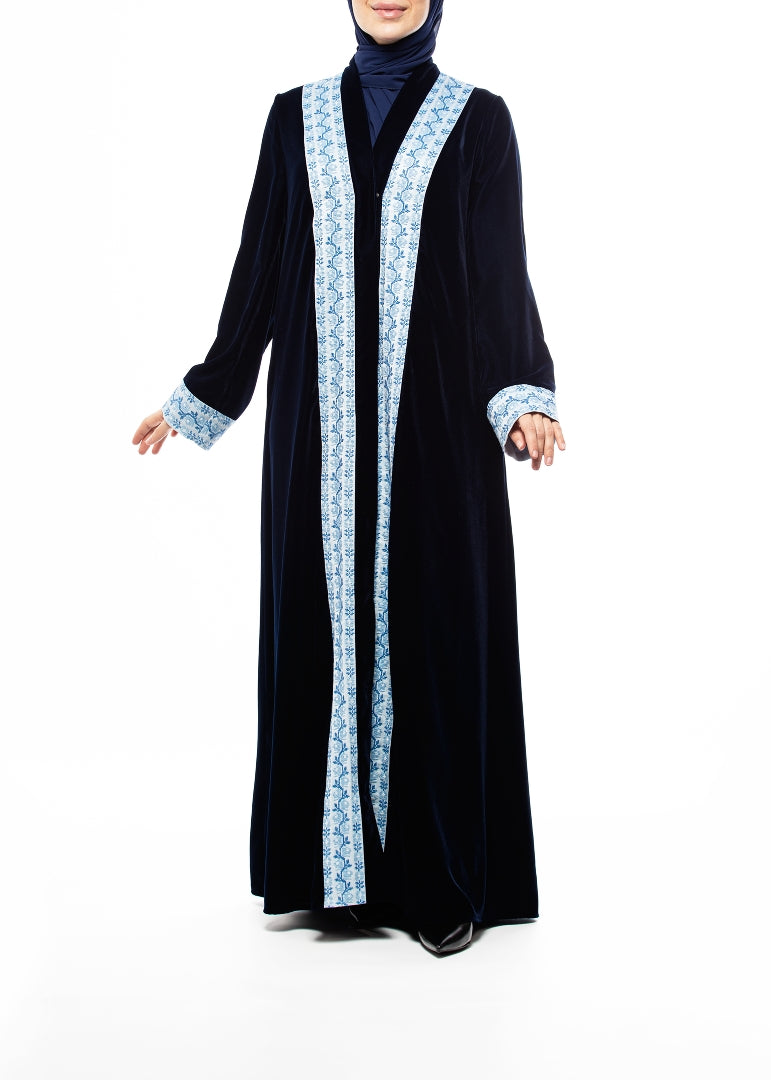 Royal Blue Elegance Hand Embroidery Abaya