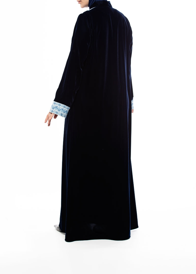 Royal Blue Elegance Hand Embroidery Abaya