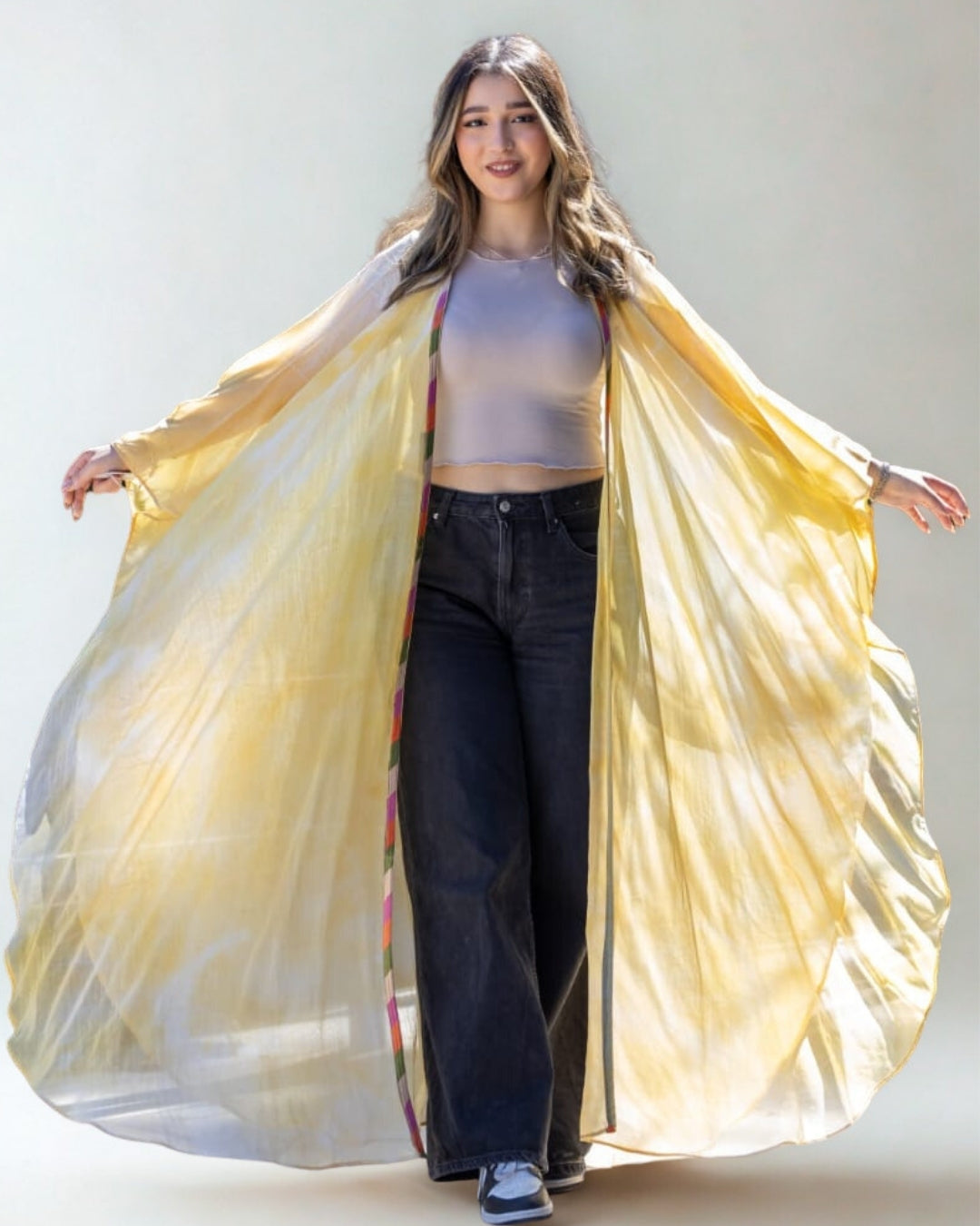 The Satin Abstract Flow Abaya