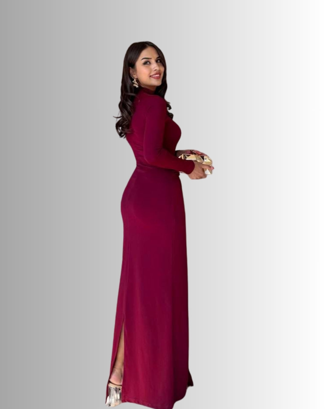 Glam Crimson Grace Maxi Dress