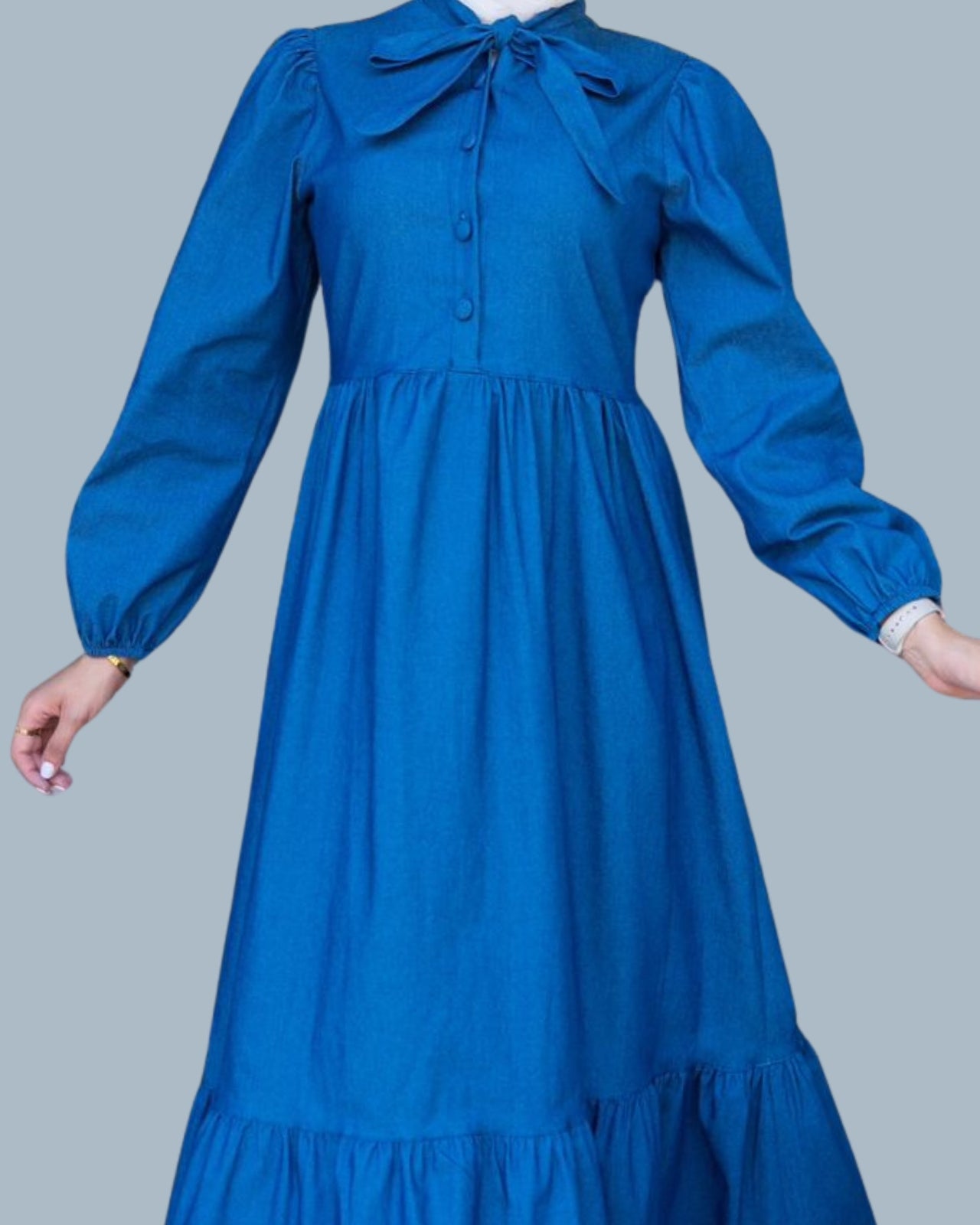 Elegant Denim Maxi Dress