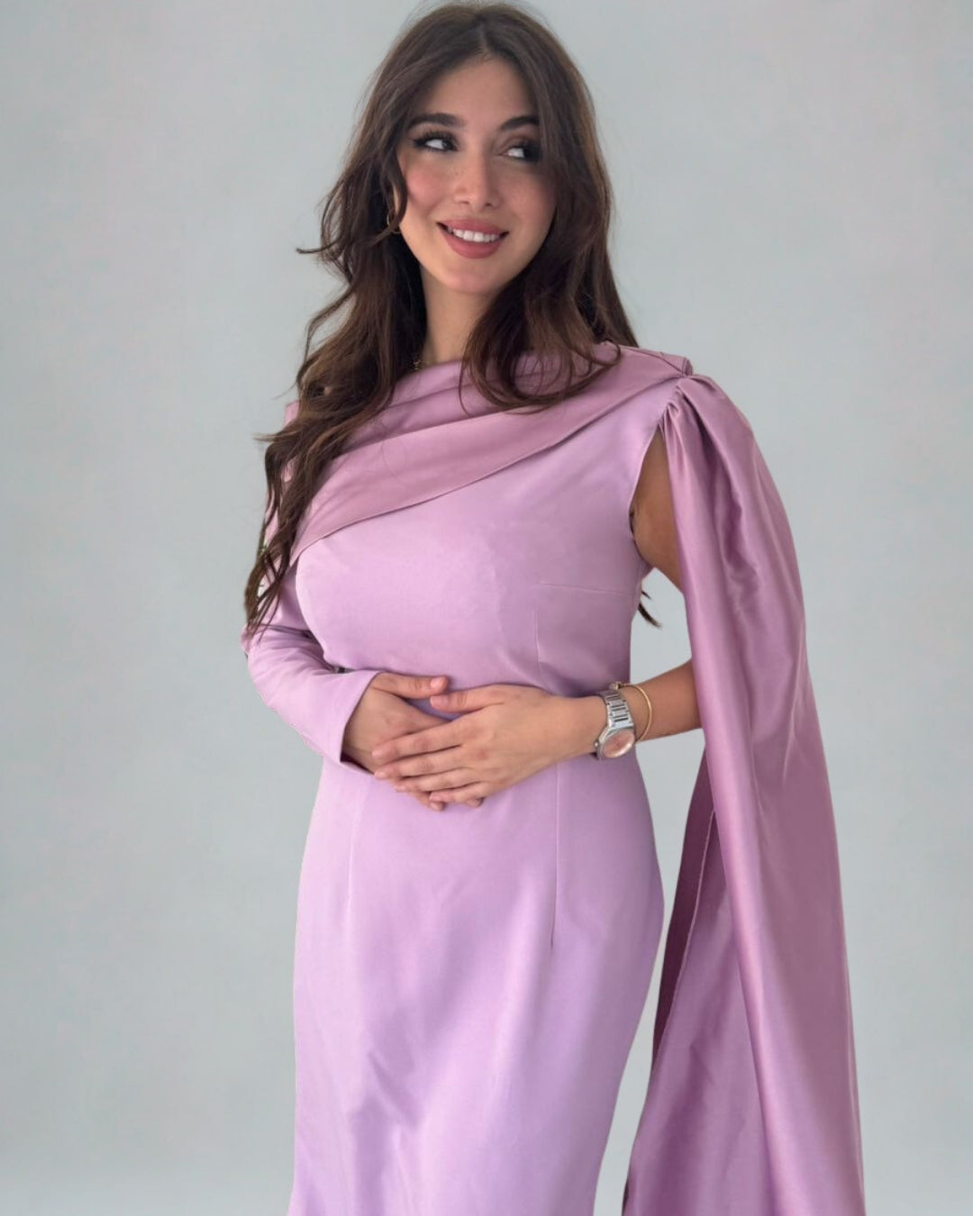 Glam Draped Shoulder Dress