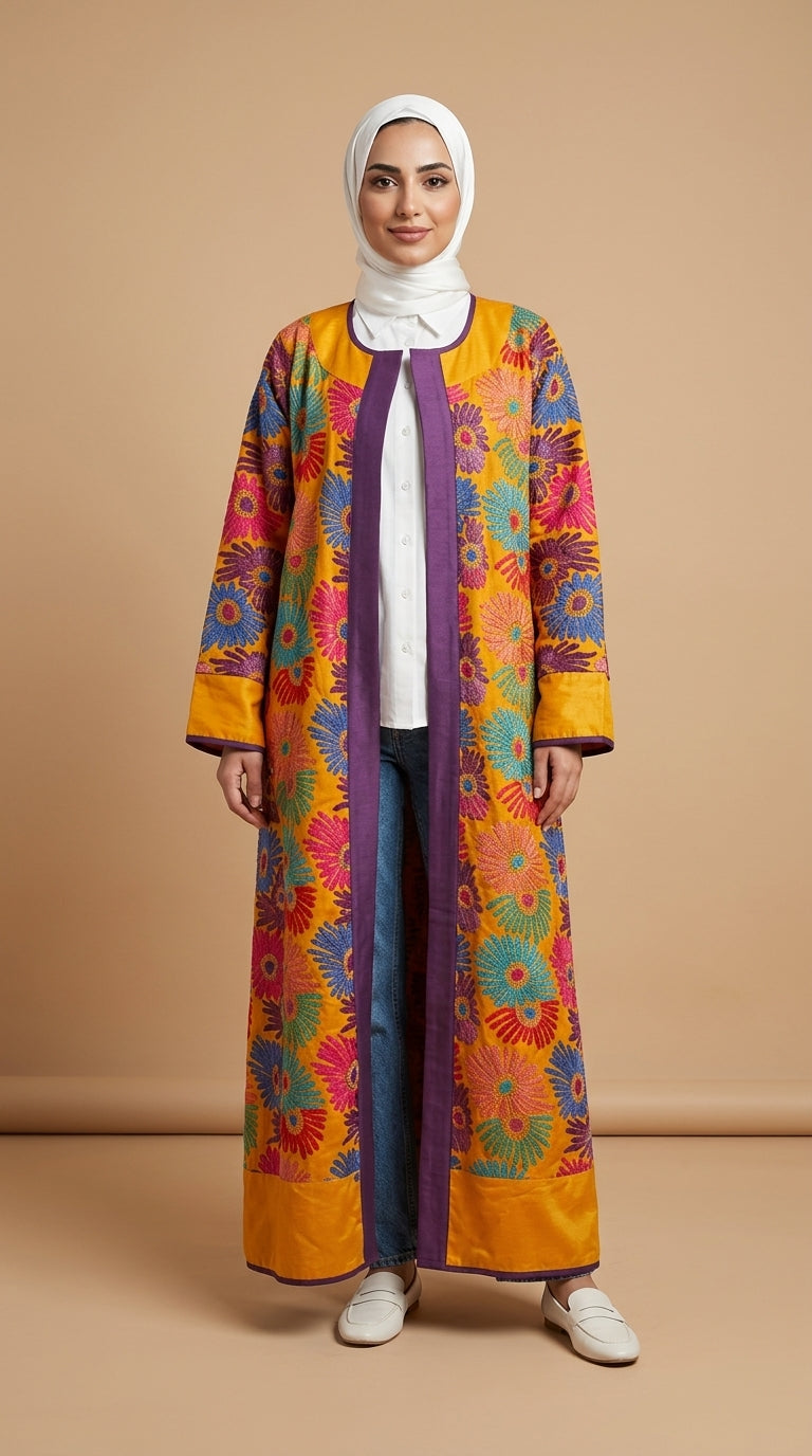 Vibrant Suzani-Inspired Open Kimono