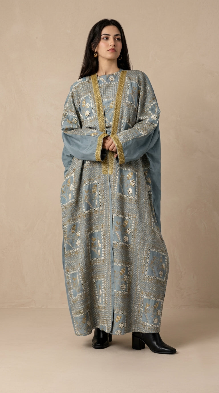 Azure Royal Embroidered Abaya