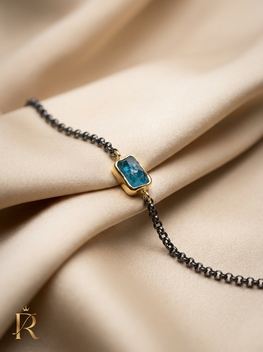 Golden Border Turquoise Bracelet