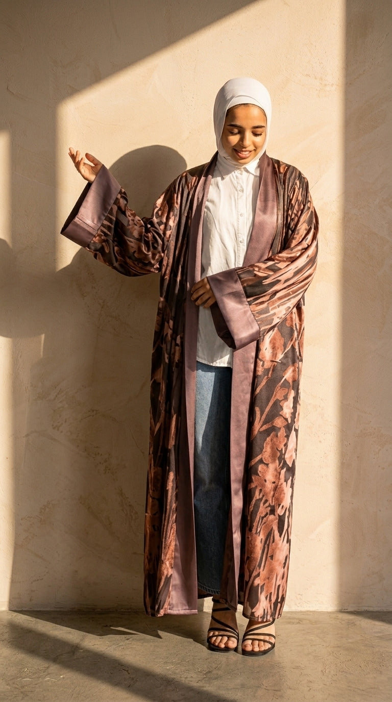 The Embossed Velvet & Satin Kimono