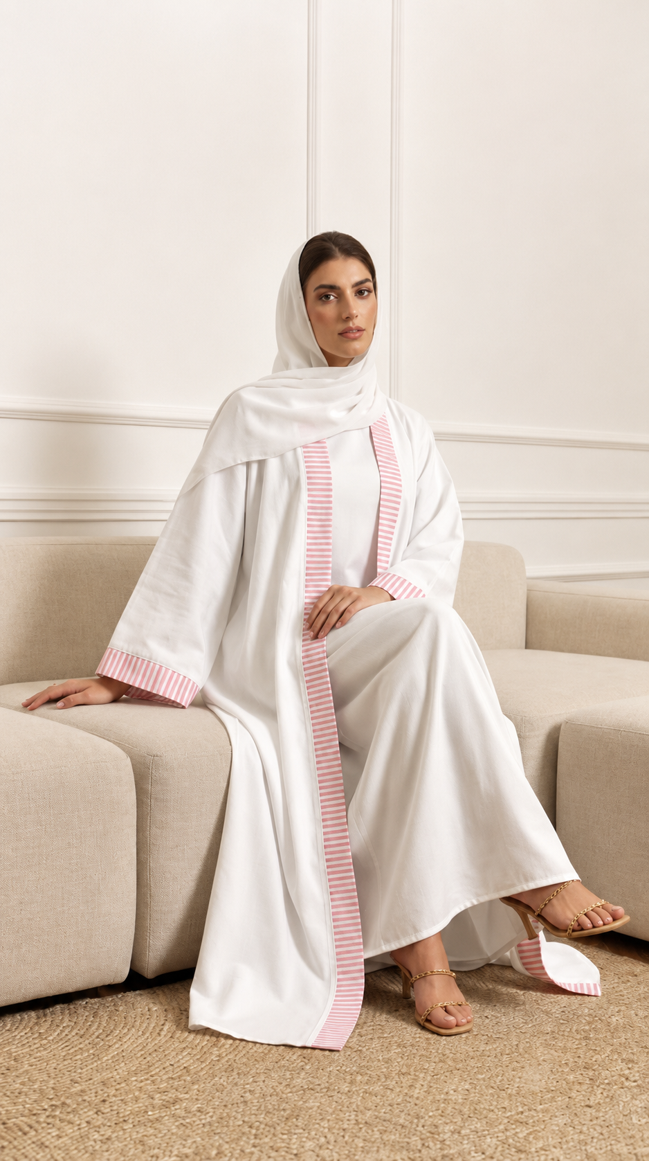 open white abaya