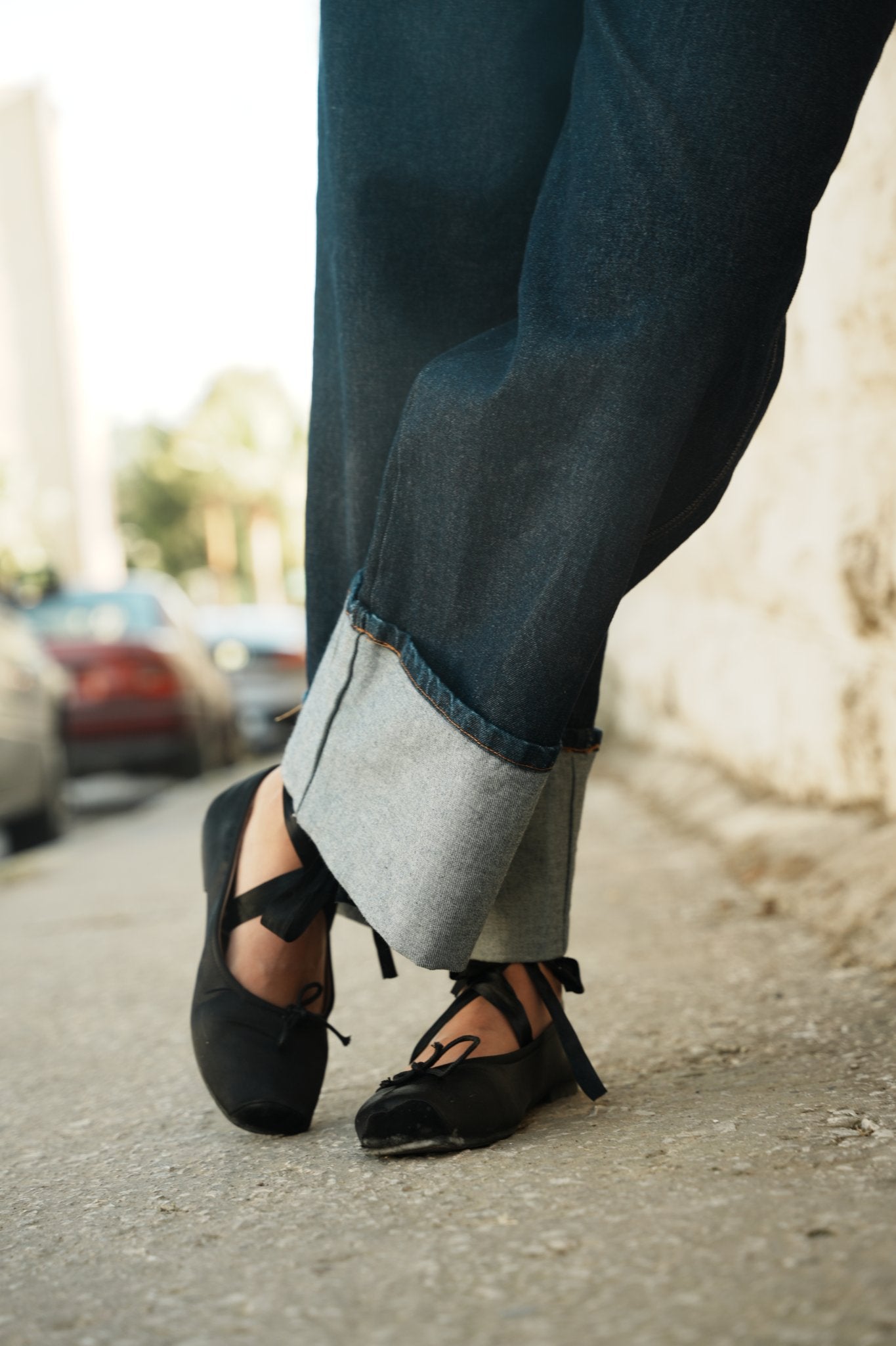 Bokra Ahla Wide-Leg Denim Pants