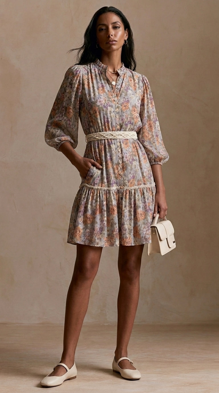 Floral Cotton Dress – Free Size Comfort & Elegance