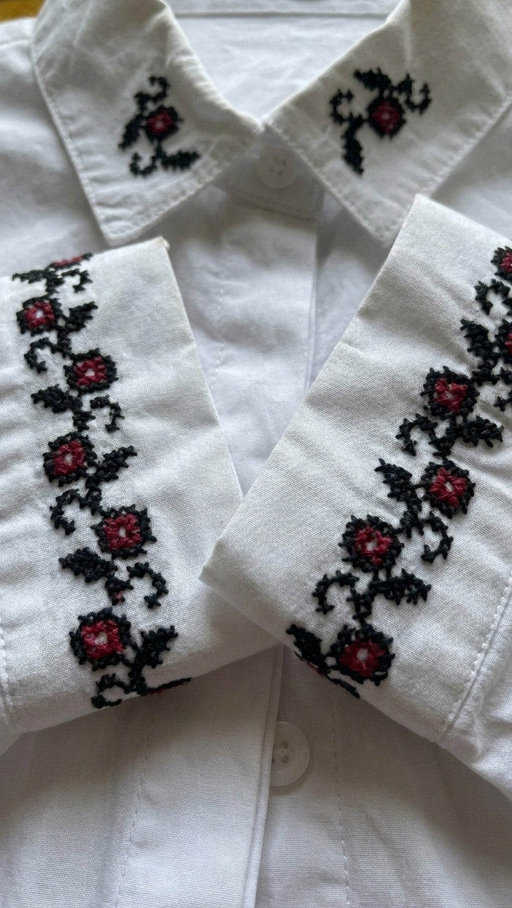 white Embroidered Shirt