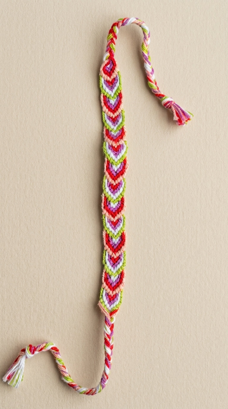 Colorful braided headband on a beige background