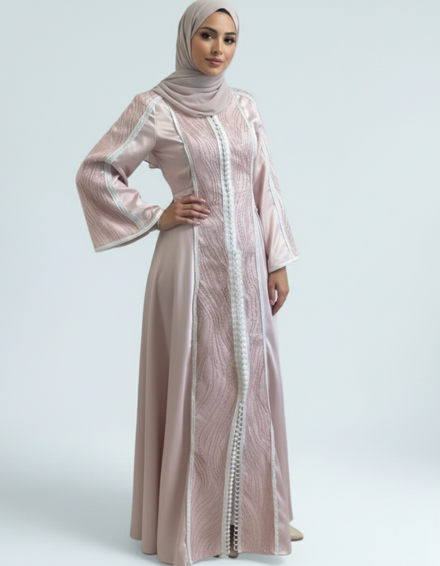 Blush Filigree Kaftan Dress
