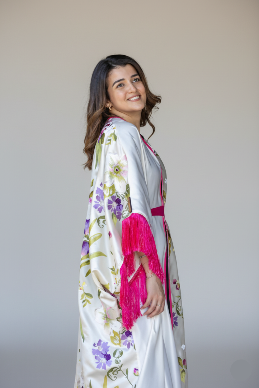 عباية مزينة بالزهور