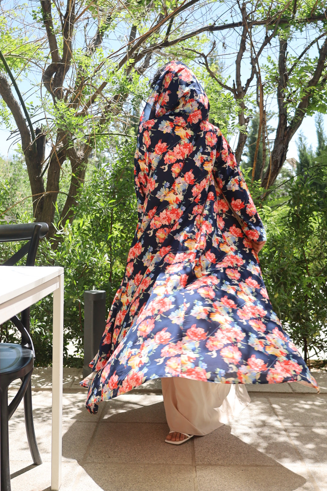 Open Abaya with Matching Hooded Shawl