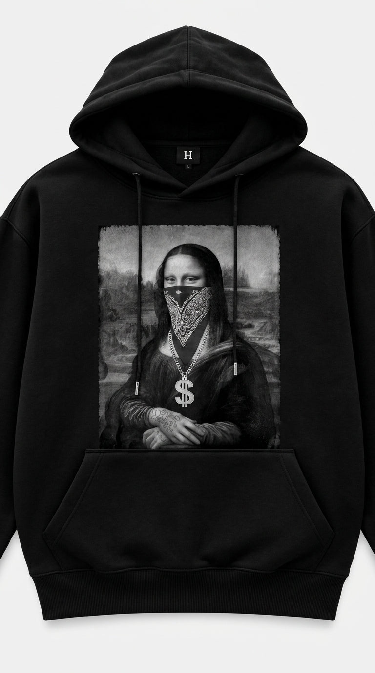 Bandana Mona Lisa Black Hoodie