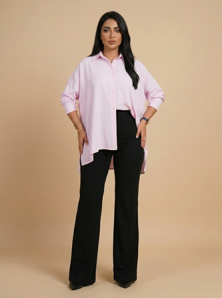 High-Waisted Wide-Leg Tailored Trousers