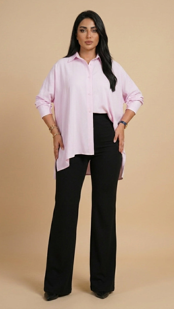 High-Waisted Wide-Leg Tailored Trousers