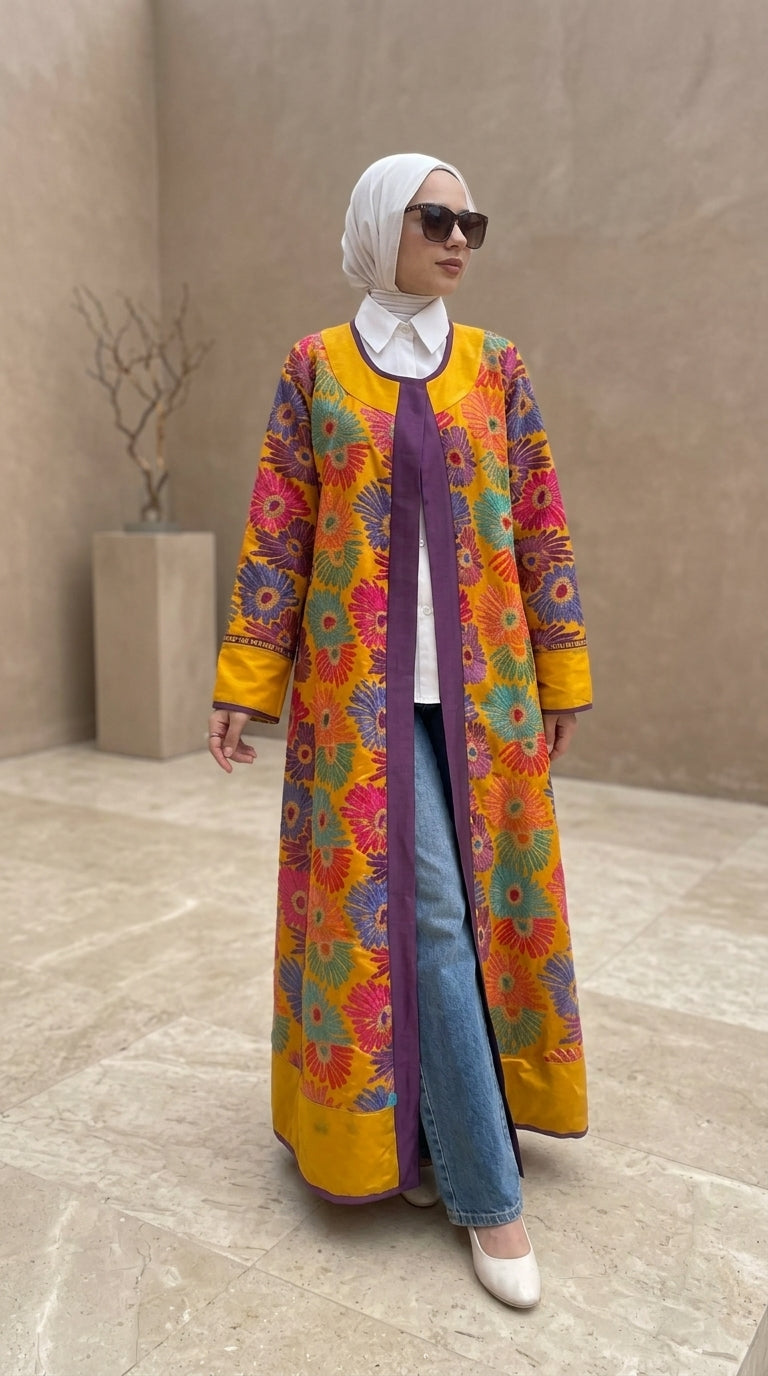 Vibrant Suzani-Inspired Open Kimono