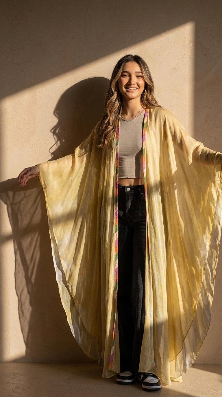 The Satin Abstract Flow Abaya