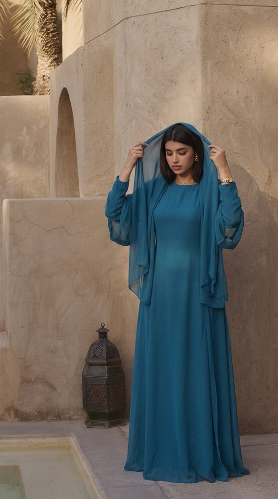 The Turquoise Blue Abaya