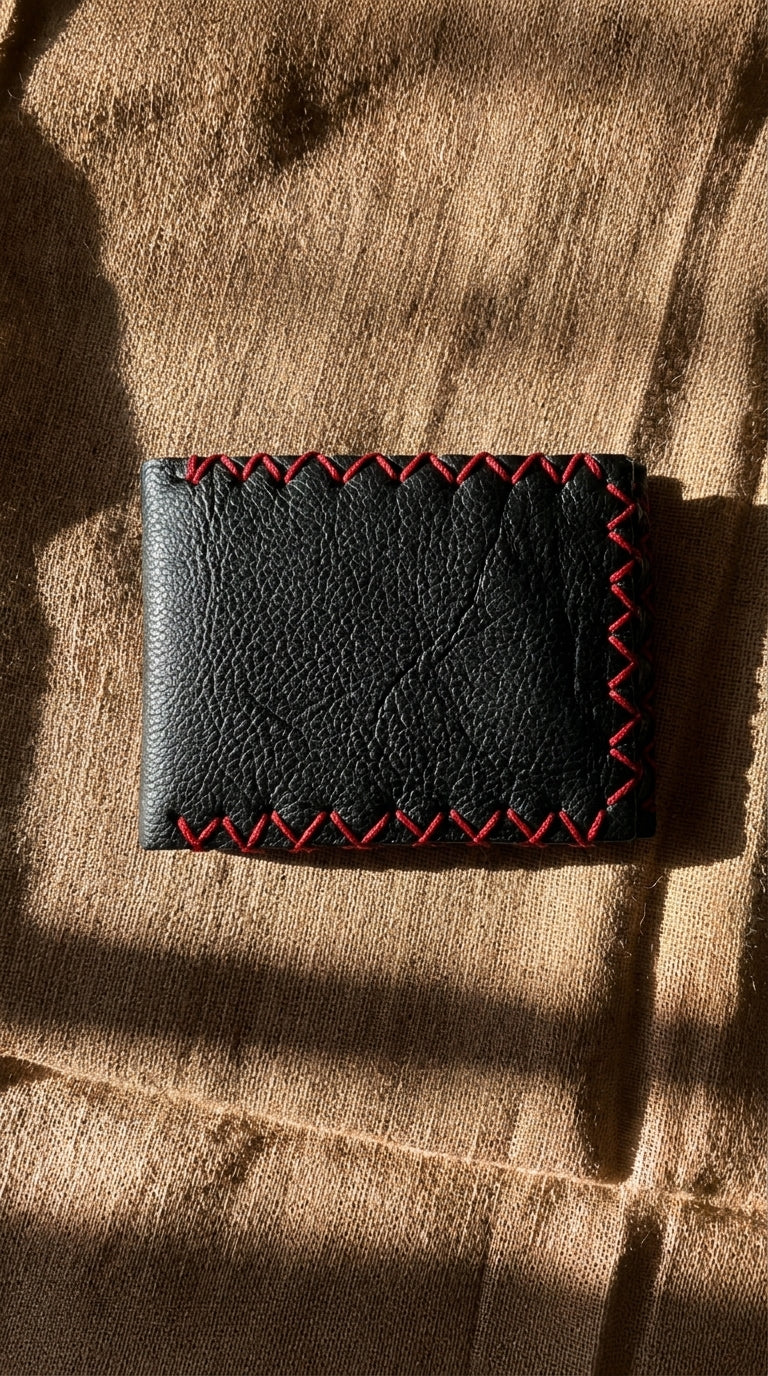 Black Handcrafted Genuine Leather Wallet