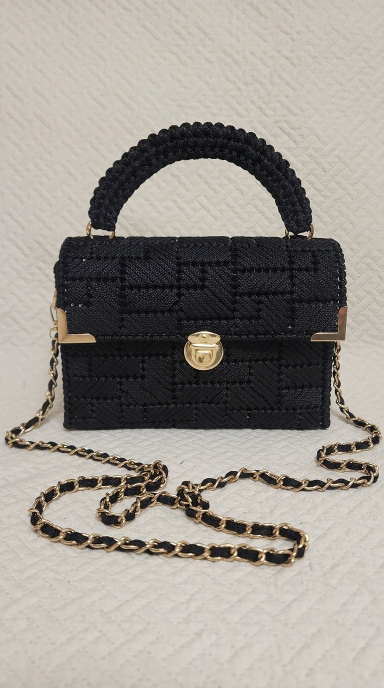 Handcrafted Black Elegant Handbag