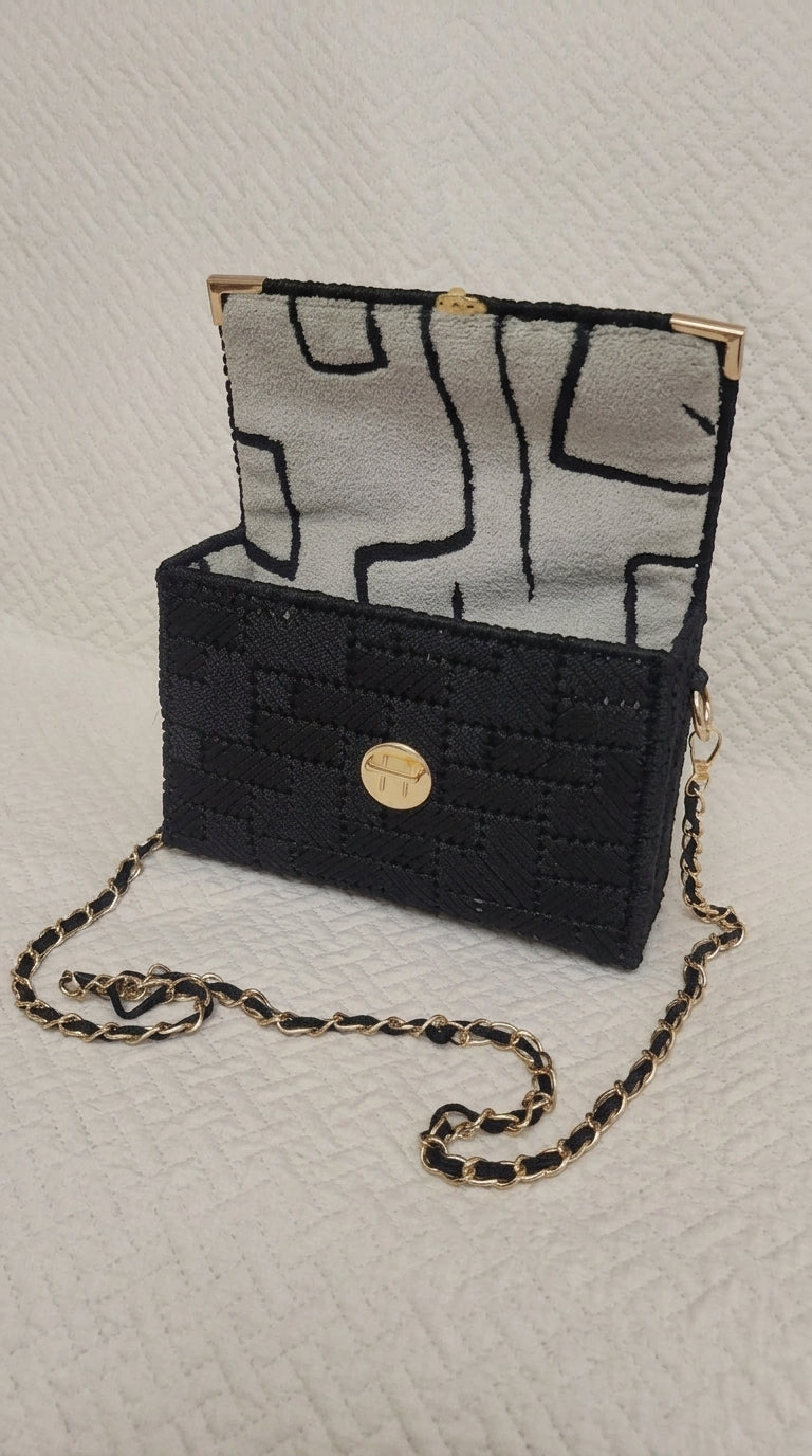 Handcrafted Black Elegant Handbag