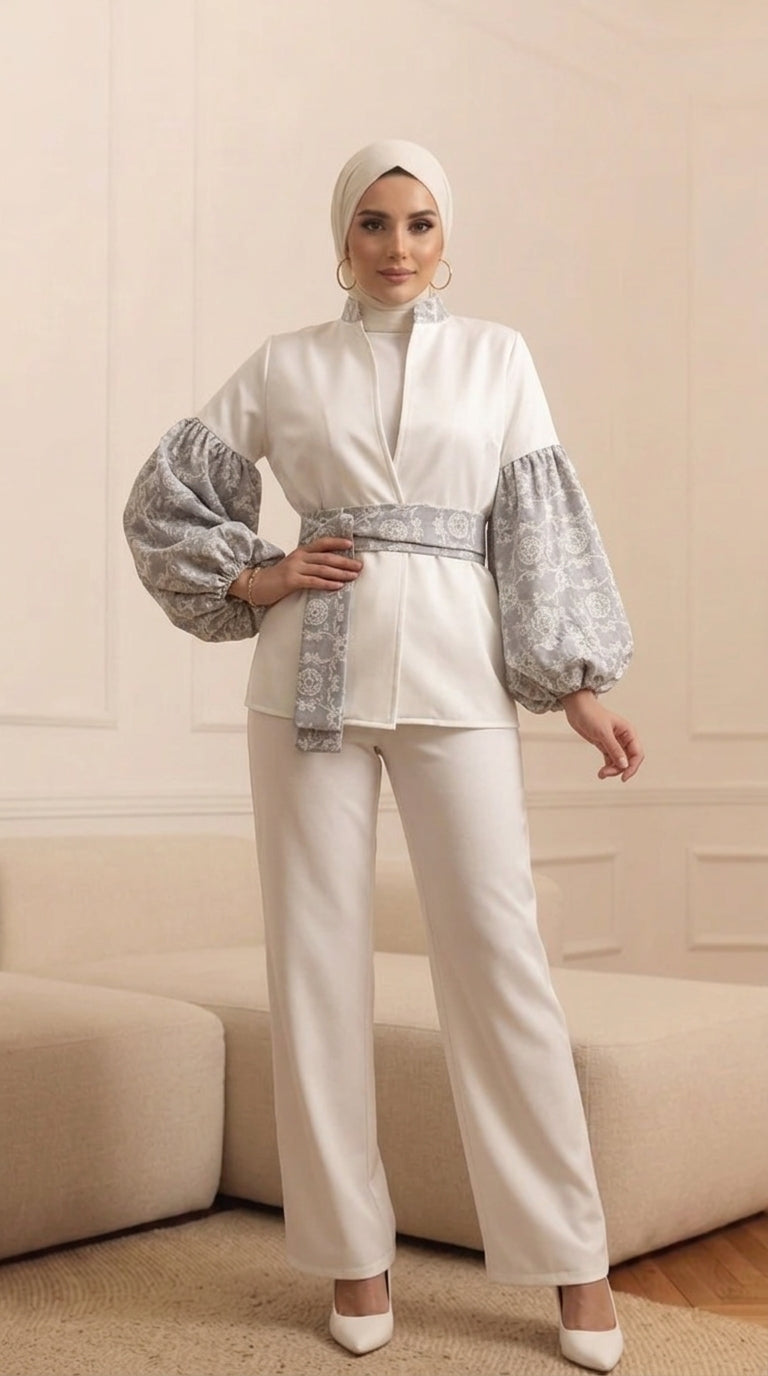 جاكيت Victorian Bloom بأكمام منفوشة