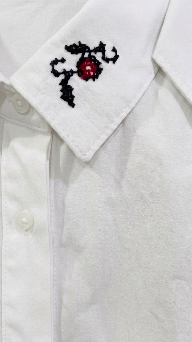 white Embroidered Shirt