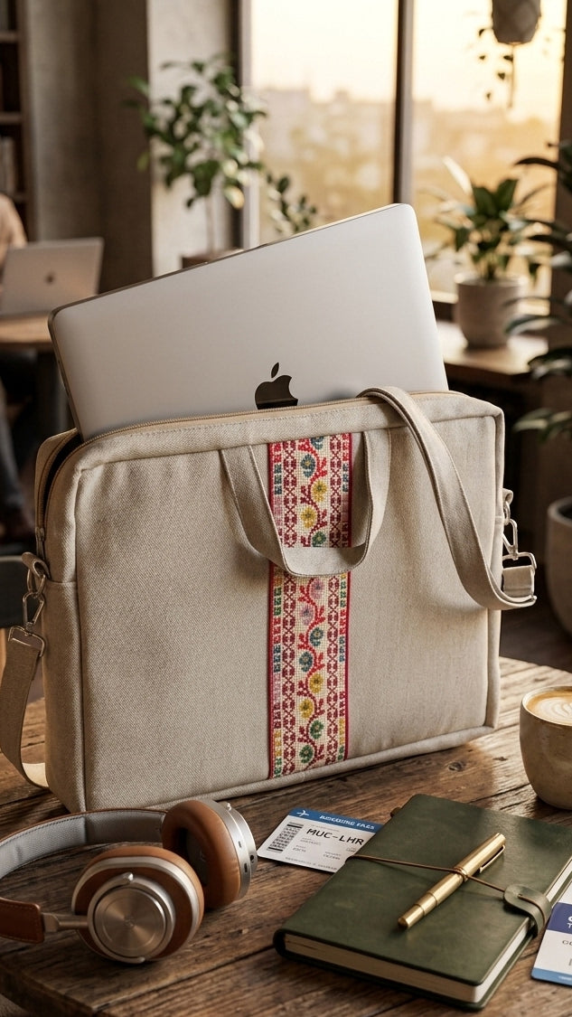 Yara Designs Embroidered Tatreez Laptop Bag