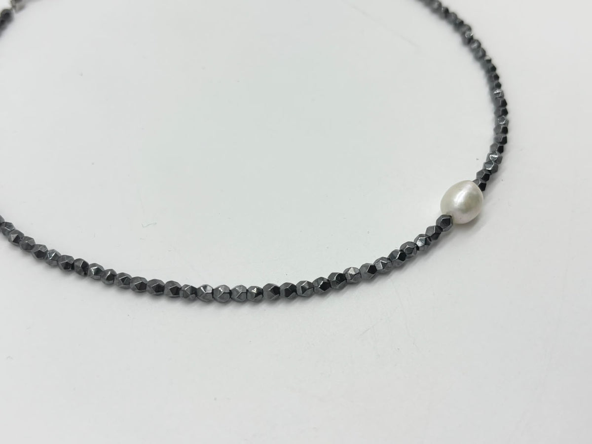 Women's Grey Hematite Beaded Necklace