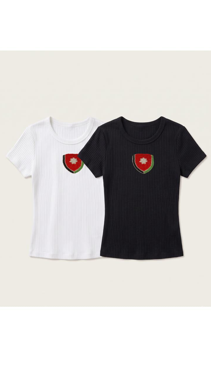 Jordanian Emblem Beaded Tee