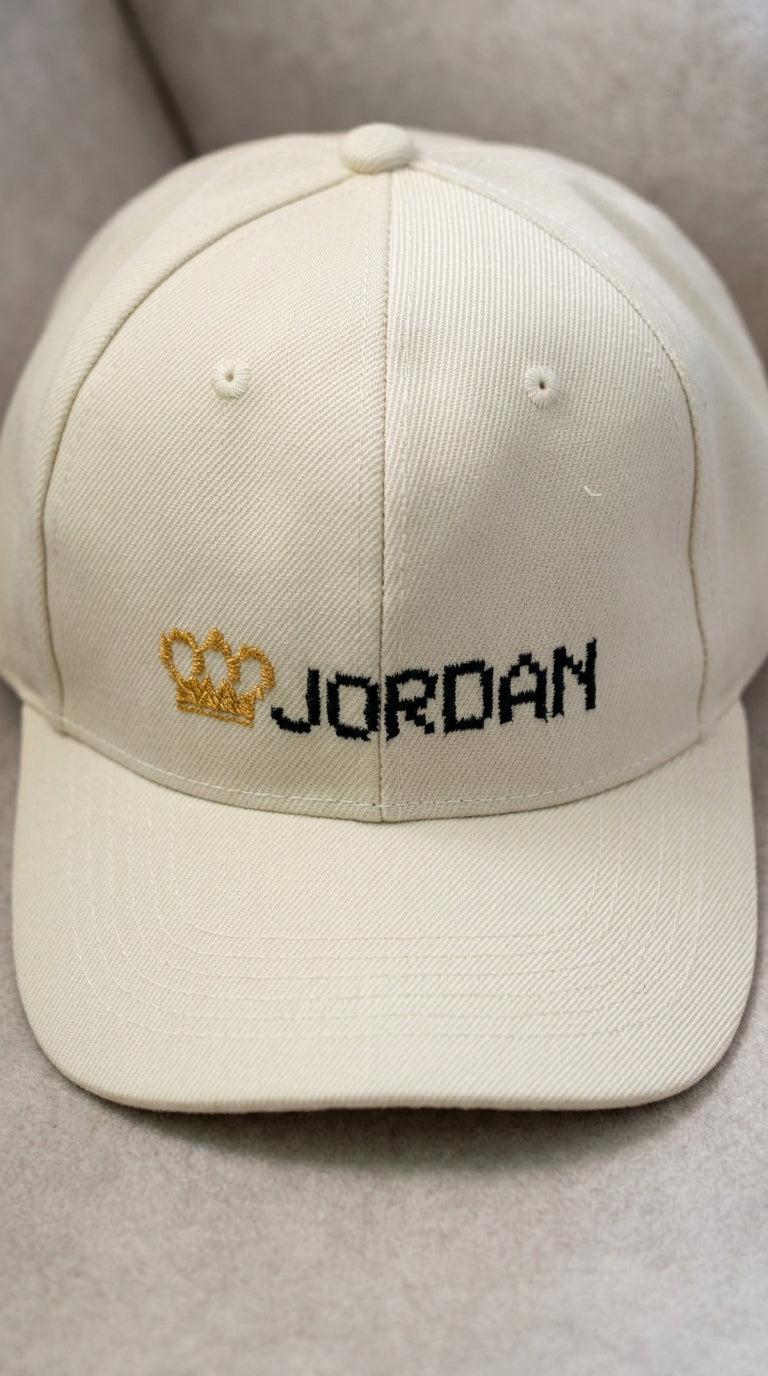 Cream "Jordan" Hand-Embroidered Cap
