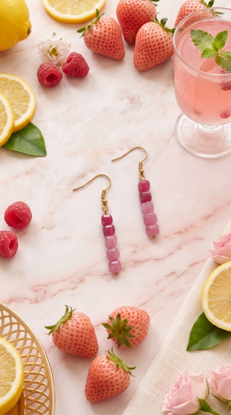 Pink Tourmaline Ombre Drop Earrings – The Pink Lemonade Collection