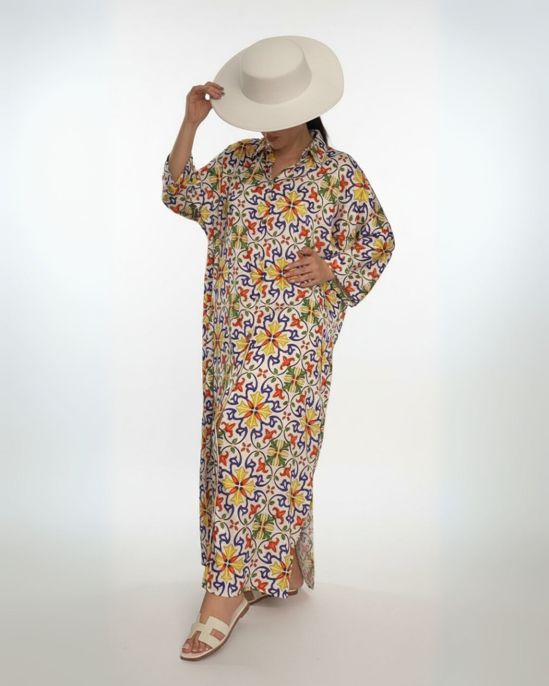 Silk Summer Dress with Buttons