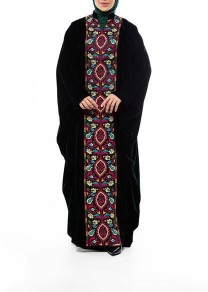 Hand-Embroidered Velvet Dress