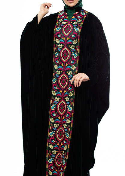 Hand-Embroidered Velvet Dress