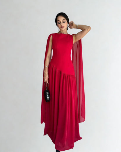 Glam Cape Flow Dress