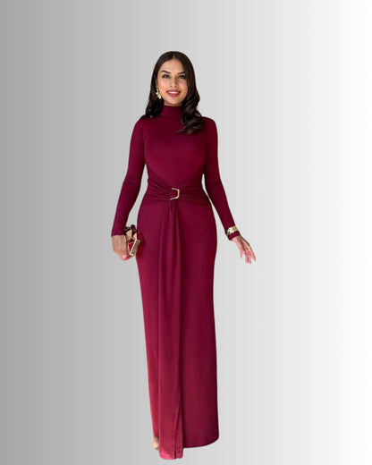 Glam Crimson Grace Maxi Dress