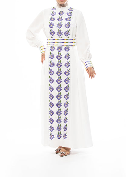 Hand-Embroidered Crepe Abaya