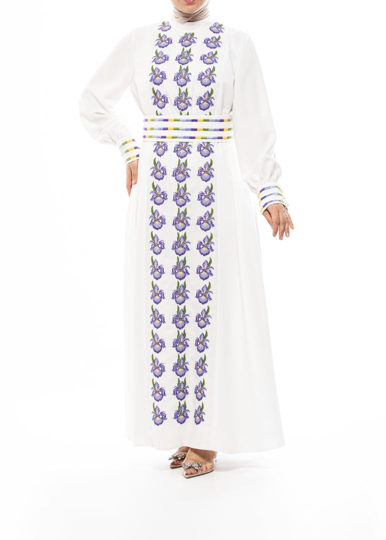 Hand-Embroidered Crepe Abaya