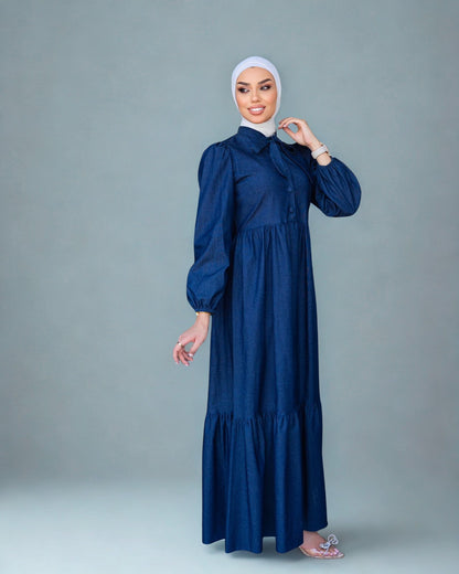 Elegant Denim Maxi Dress